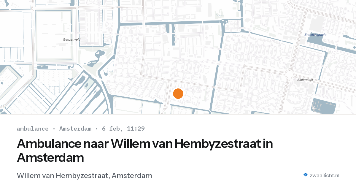 Ambulance naar Willem van Hembyzestraat in Amsterdam — 6 feb 2026