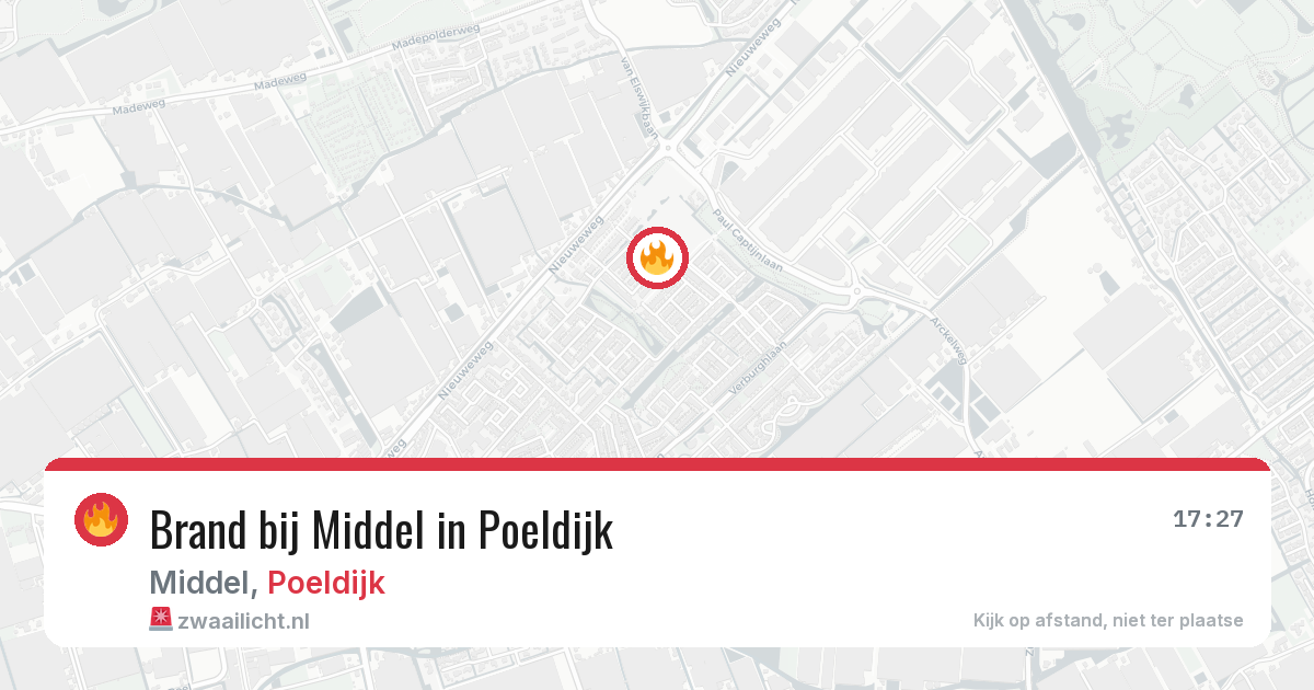 Brand bij Middel in Poeldijk — 13 mei 2026