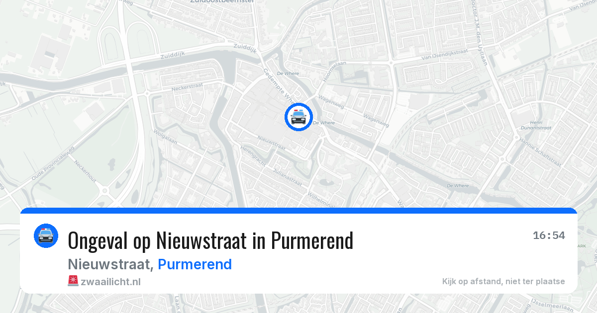 Ongeval op Nieuwstraat in Purmerend — 23 mei 2026
