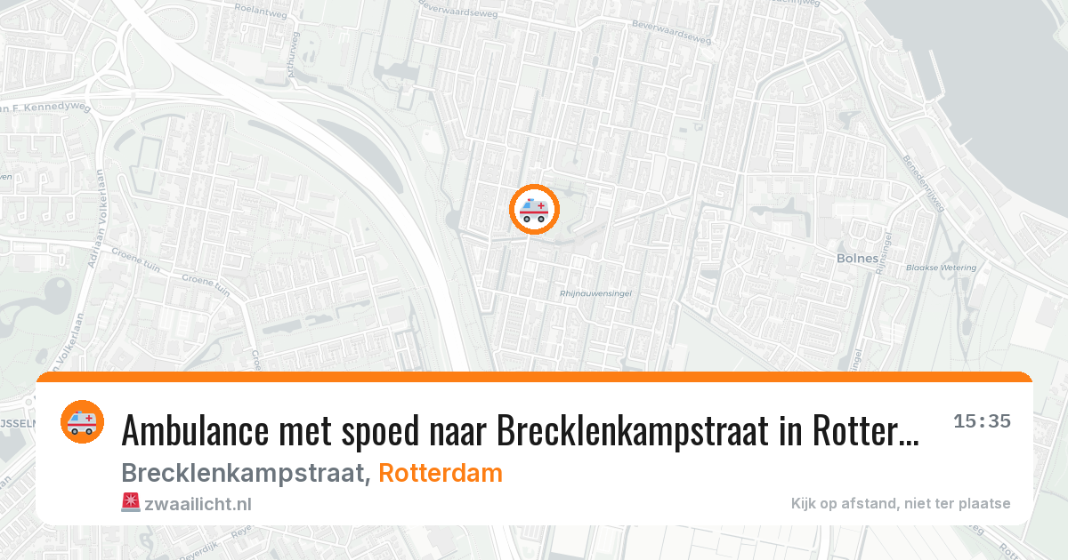 Ambulance met spoed naar Brecklenkampstraat in Rotterdam — 18 mei 2026