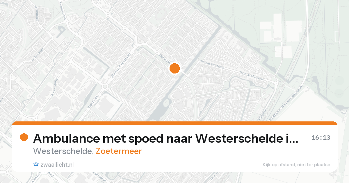 Ambulance met spoed naar Westerschelde in Zoetermeer — 20 aug 2026