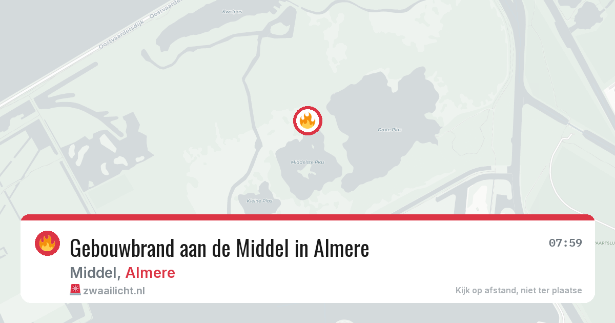 Gebouwbrand aan de Middel in Almere — 29 apr 2026