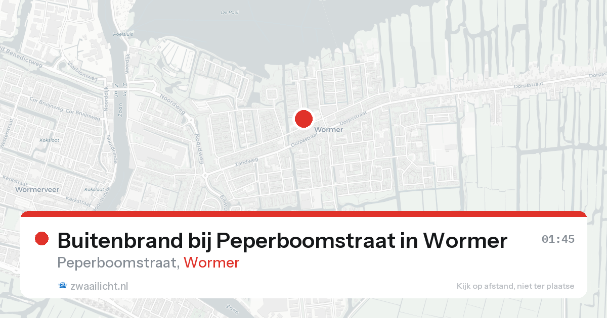 Buitenbrand bij Peperboomstraat in Wormer — 17 aug 2026