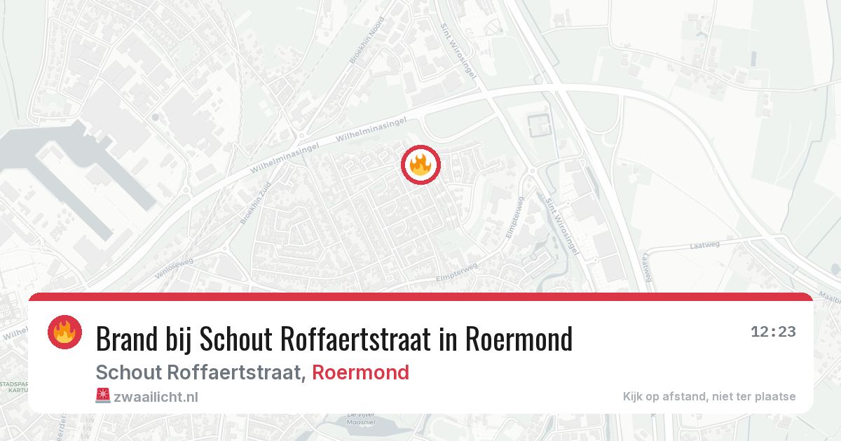 Brand bij Schout Roffaertstraat in Roermond — 24 mei 2026