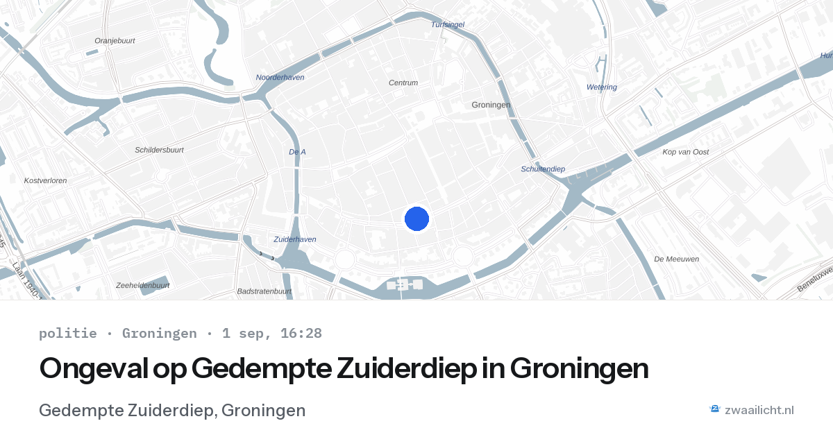 Ongeval op Gedempte Zuiderdiep in Groningen — 1 sep 2026