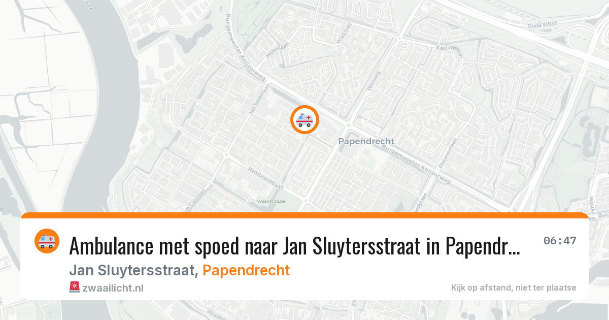 Ambulance met spoed naar Jan Sluytersstraat in Papendrecht — 22 jun 2026