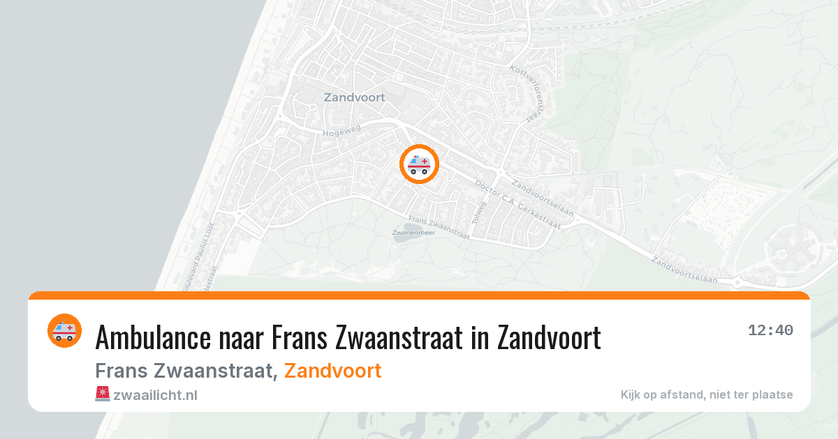 Ambulance naar Frans Zwaanstraat in Zandvoort — 27 jun 2026