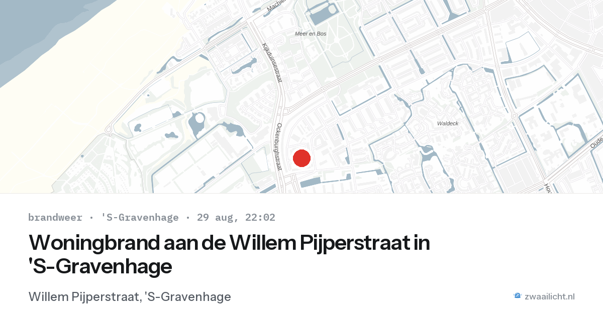 Woningbrand aan de Willem Pijperstraat in 'S-Gravenhage — 29 aug 2026