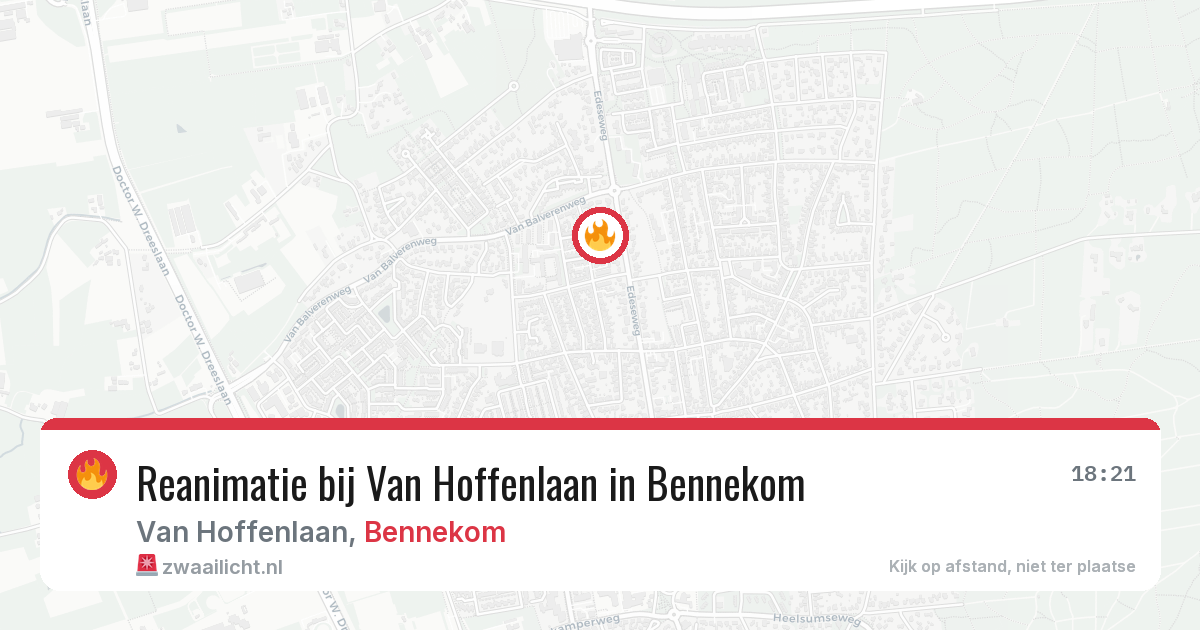 Reanimatie bij Van Hoffenlaan in Bennekom — 17 mei 2026