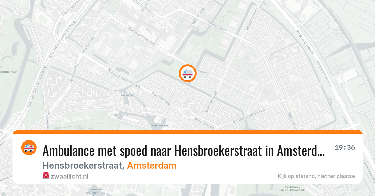 Ambulance met spoed naar Hensbroekerstraat in Amsterdam — 14 mrt 2026