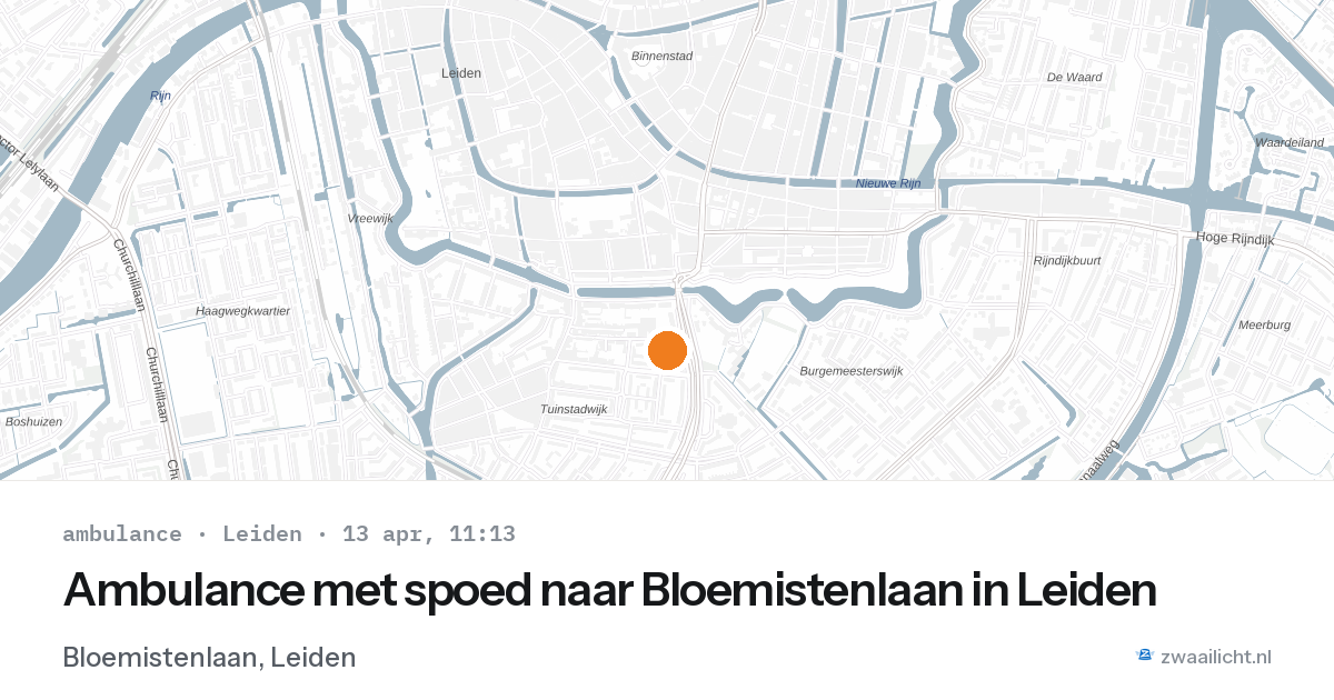 Ambulance met spoed naar Bloemistenlaan in Leiden — 13 apr 2026