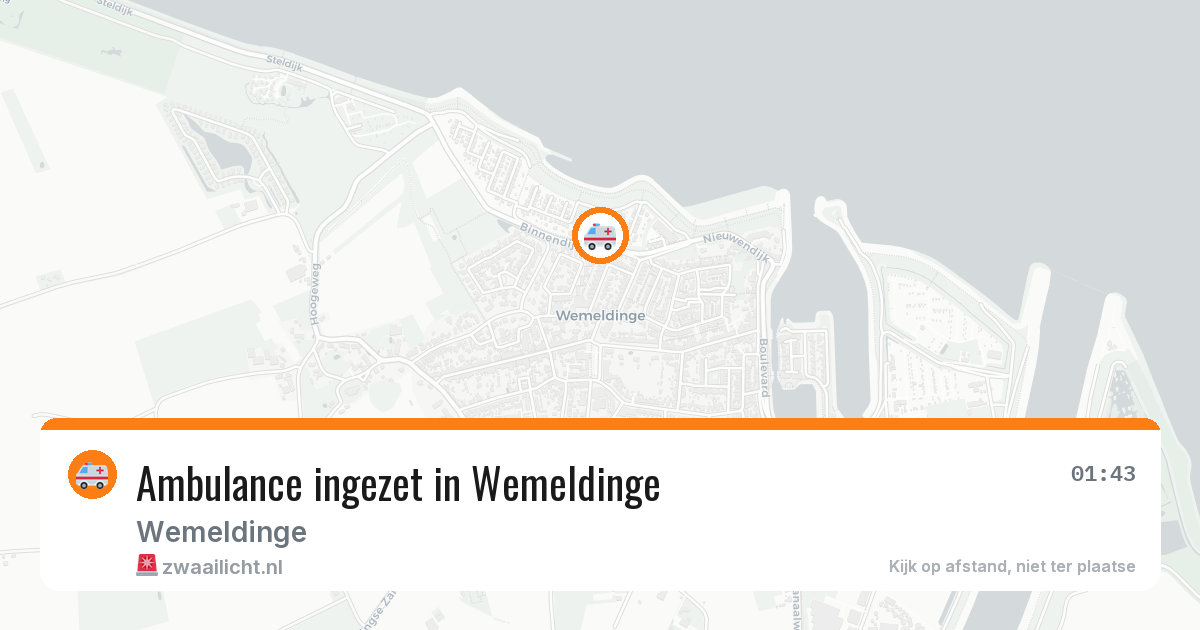 Ambulance ingezet in Wemeldinge — 20 mei 2026