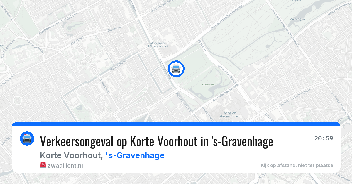 Verkeersongeval op Korte Voorhout in 's-Gravenhage — 8 mei 2026