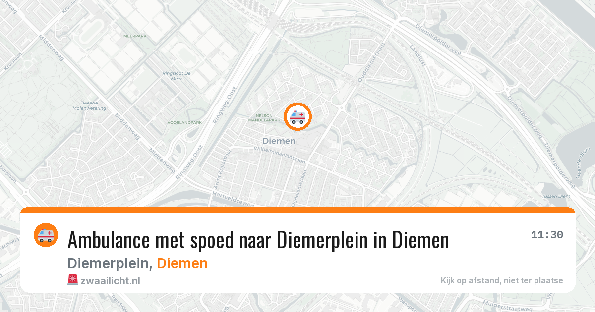Ambulance met spoed naar Diemerplein in Diemen — 2 apr 2026