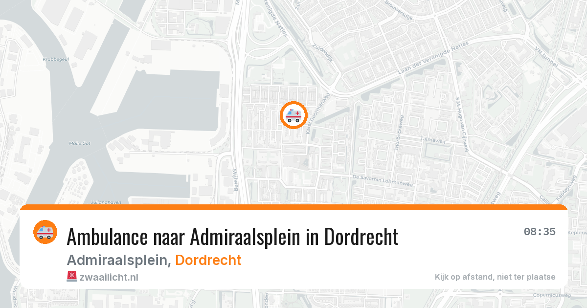 Ambulance naar Admiraalsplein in Dordrecht — 16 jun 2026