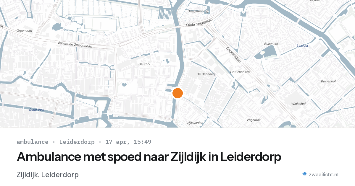 Ambulance met spoed naar Zijldijk in Leiderdorp — 17 apr 2026