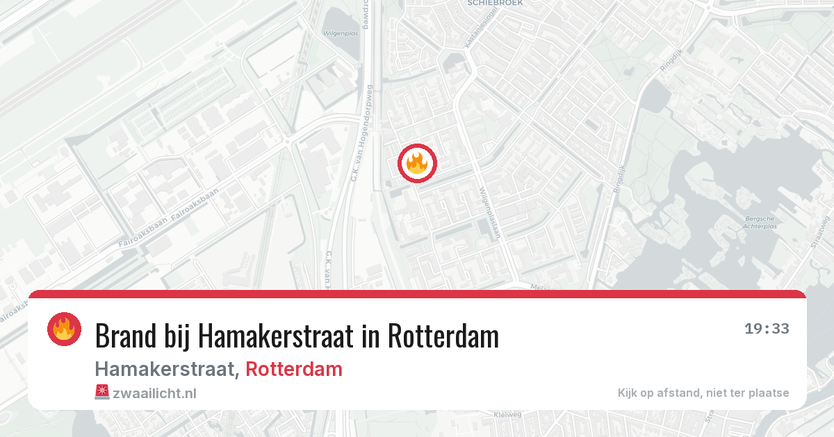 Brand bij Hamakerstraat in Rotterdam — 1 aug 2026