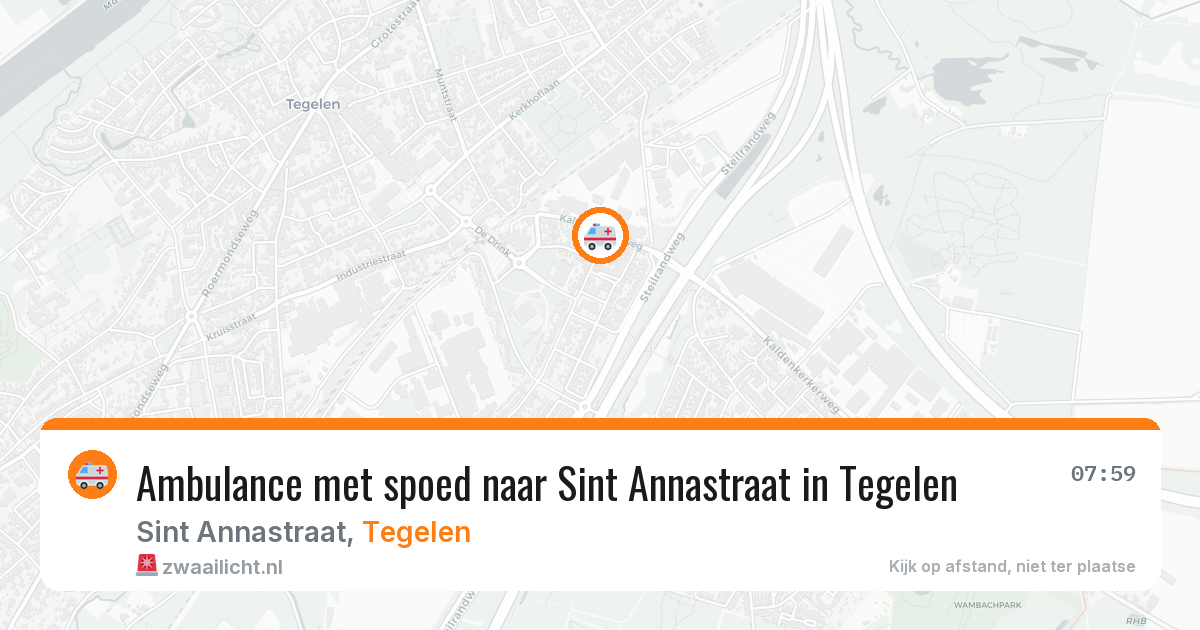 Ambulance met spoed naar Sint Annastraat in Tegelen — 6 jul 2026