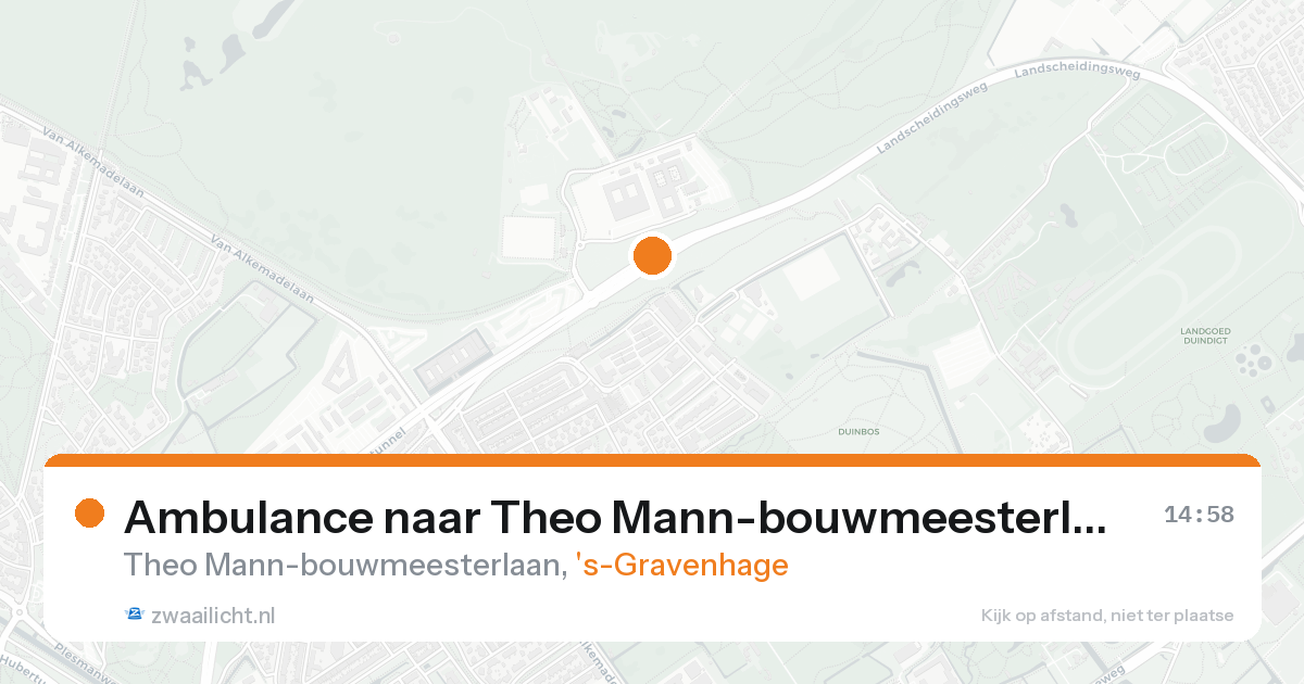 Ambulance naar Theo Mann-bouwmeesterlaan in 's-Gravenhage — 20 aug 2026