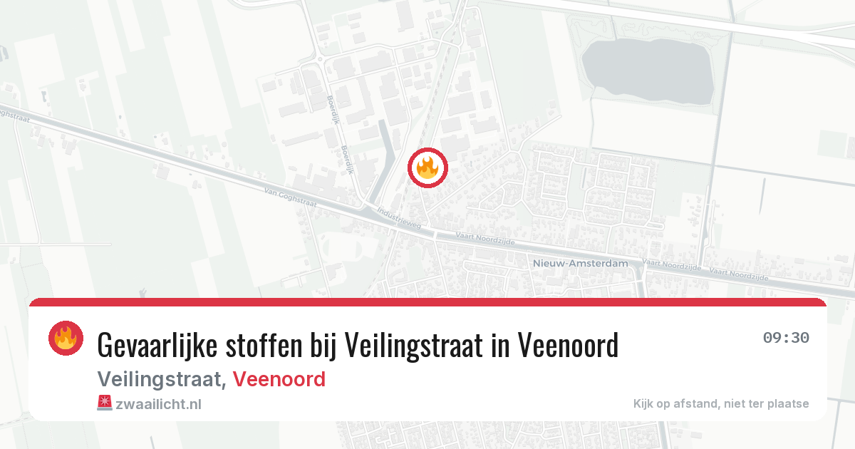 Gevaarlijke stoffen bij Veilingstraat in Veenoord — 6 jun 2026