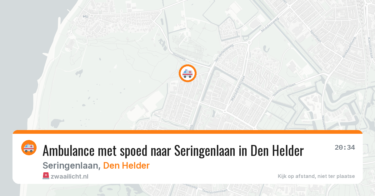Ambulance met spoed naar Seringenlaan in Den Helder — 23 apr 2026