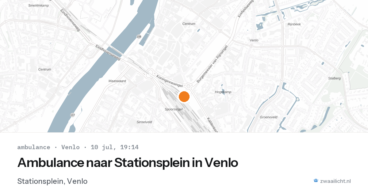 Ambulance naar Stationsplein in Venlo — 10 jul 2026