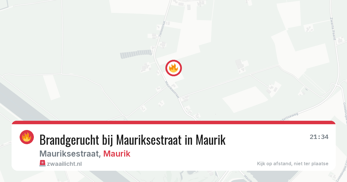 Brandgerucht bij Mauriksestraat in Maurik — 25 mrt 2026