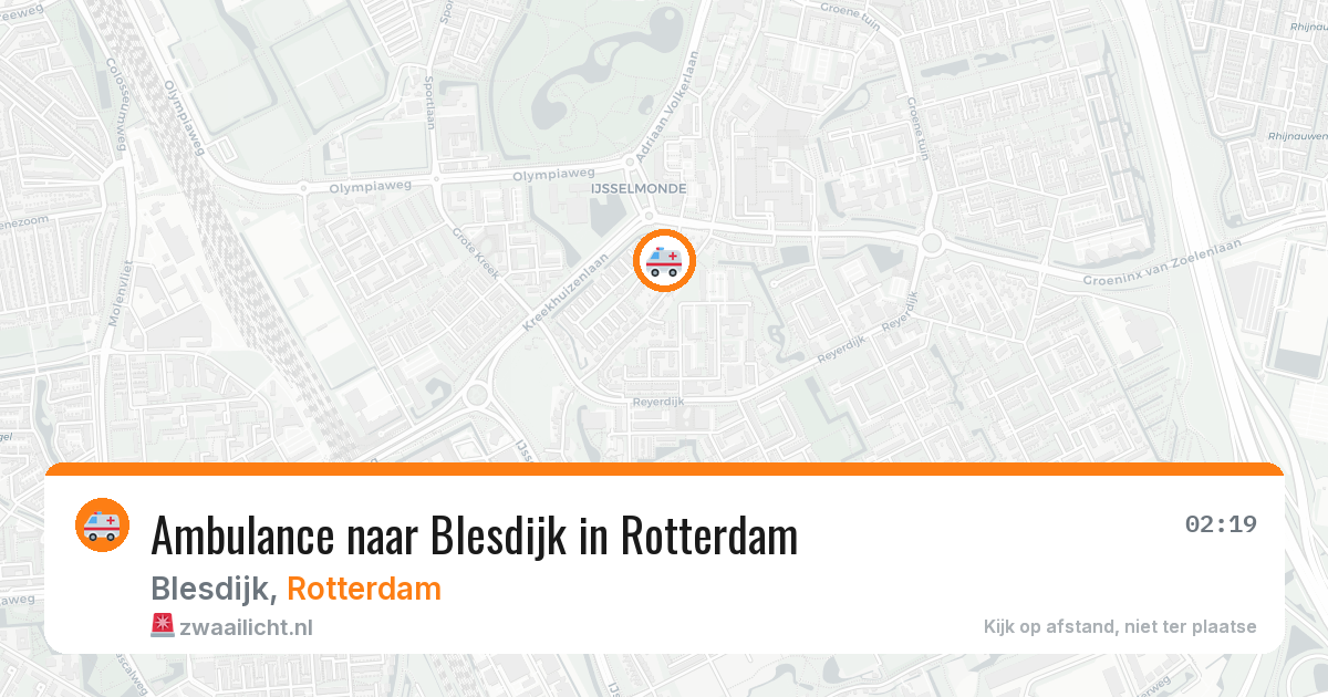 Ambulance naar Blesdijk in Rotterdam — 10 aug 2026