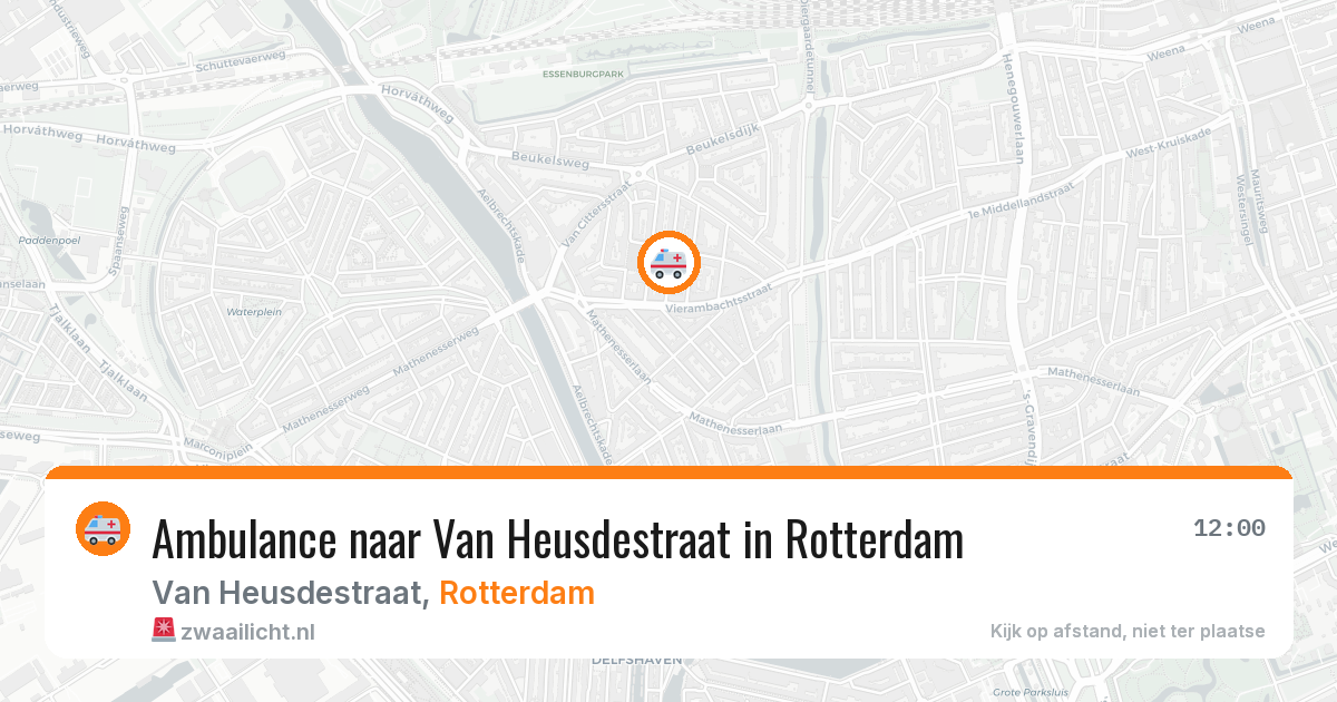 Ambulance naar Van Heusdestraat in Rotterdam — 13 aug 2026