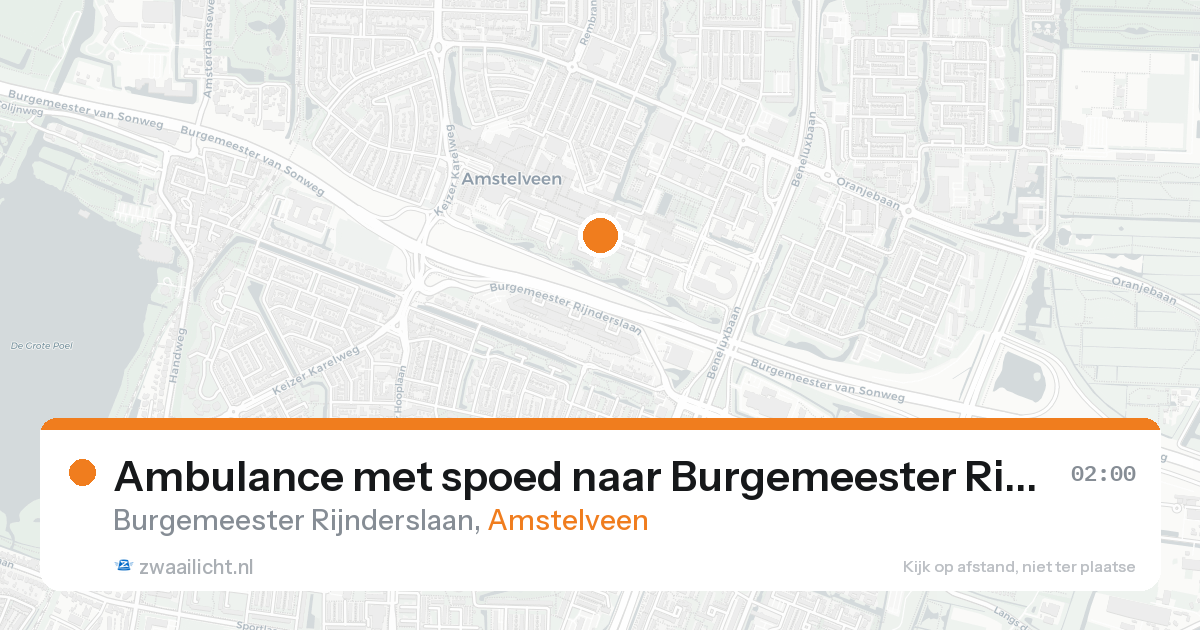 Ambulance met spoed naar Burgemeester Rijnderslaan in Amstelveen — 16 aug 2026