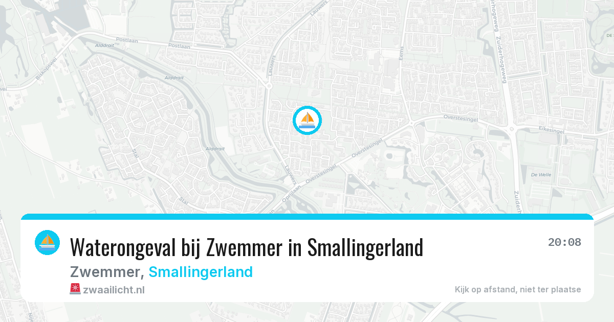 Waterongeval bij Zwemmer in Smallingerland — 10 aug 2026