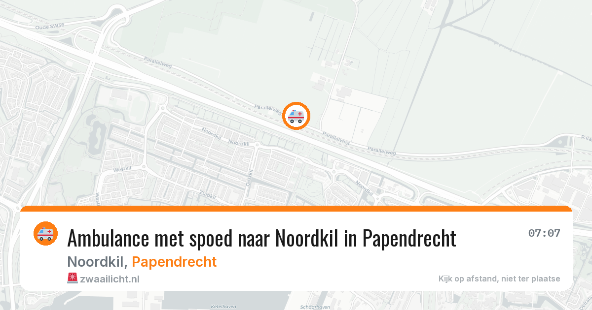 Ambulance met spoed naar Noordkil in Papendrecht — 17 jun 2026