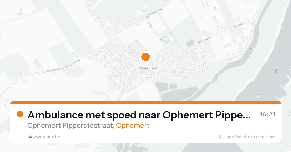 Ambulance met spoed naar Ophemert Pipperstestraat in Ophemert — 7 feb 2026