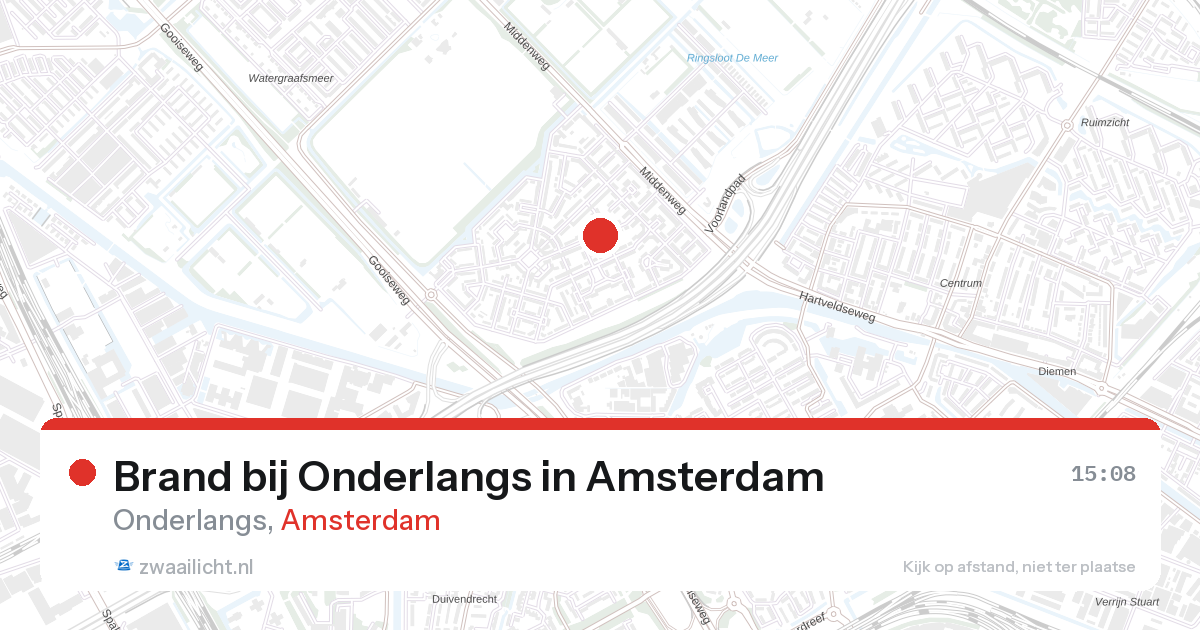 Brand bij Onderlangs in Amsterdam — 27 aug 2026