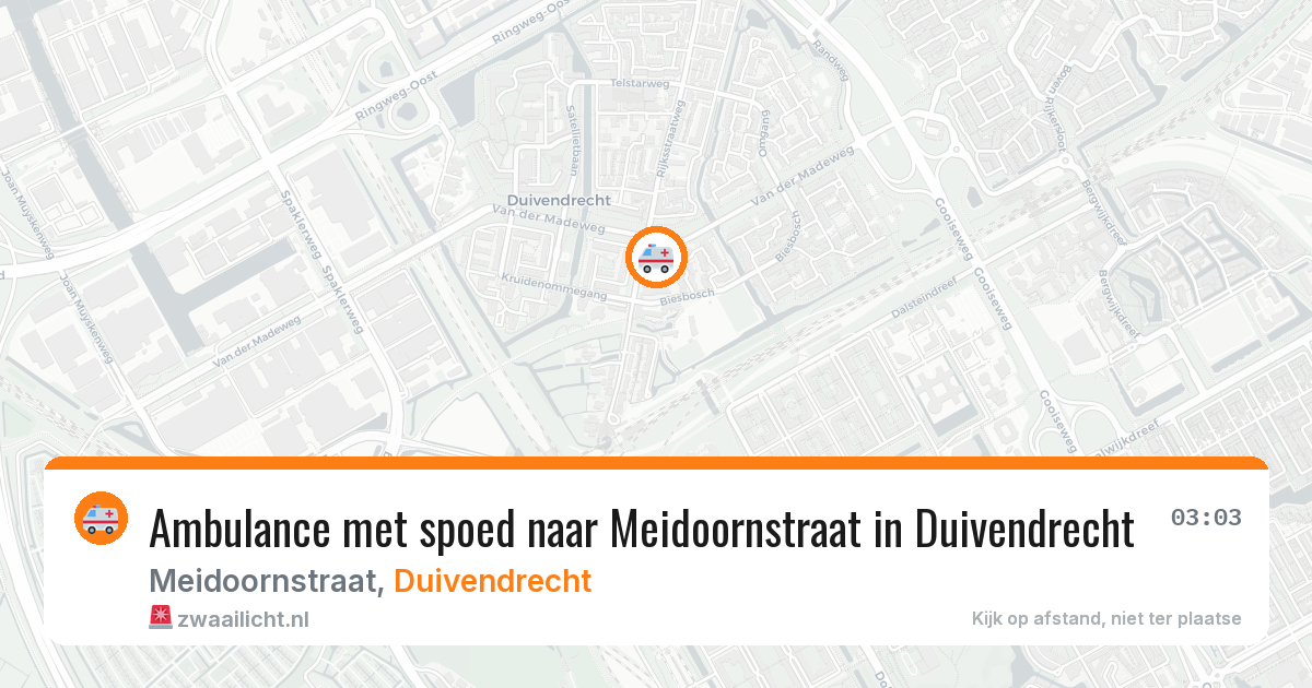 Ambulance met spoed naar Meidoornstraat in Duivendrecht — 18 mei 2026
