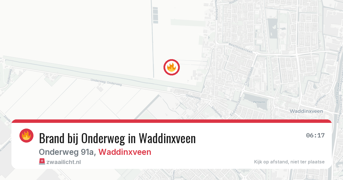 Brand bij Onderweg in Waddinxveen — 20 jun 2026