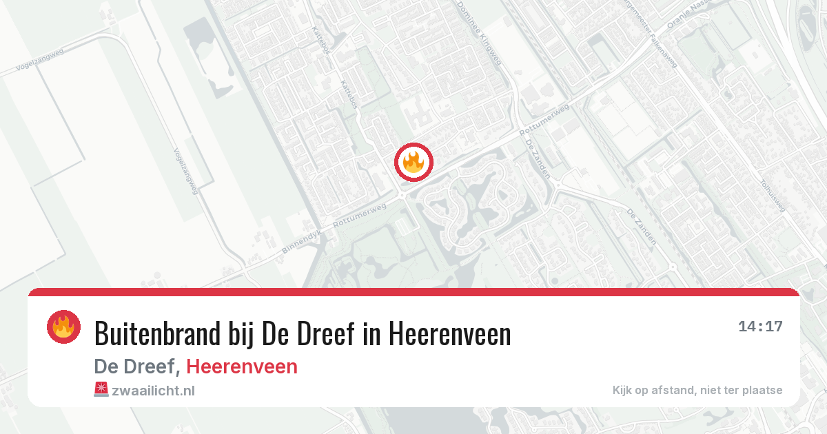 Buitenbrand bij De Dreef in Heerenveen — 8 aug 2026