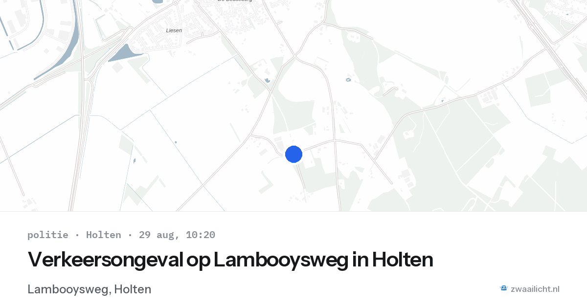Verkeersongeval op Lambooysweg in Holten — 29 aug 2026