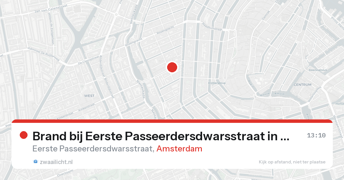 Brand bij Eerste Passeerdersdwarsstraat in Amsterdam — 16 aug 2026