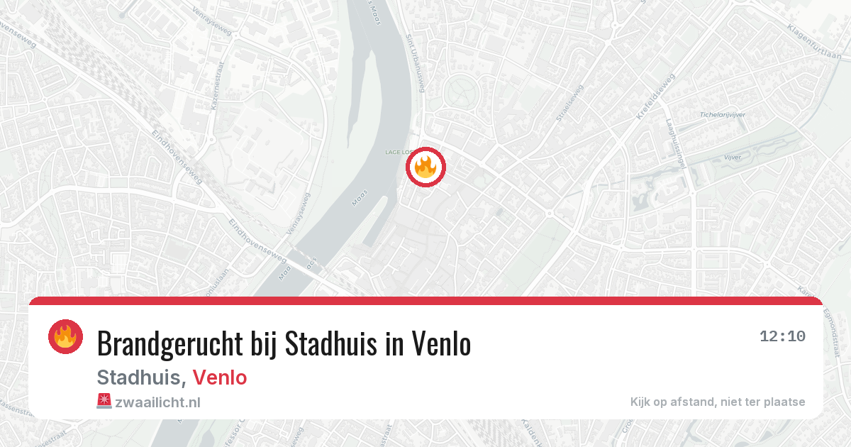 Brandgerucht bij Stadhuis in Venlo — 9 jul 2026