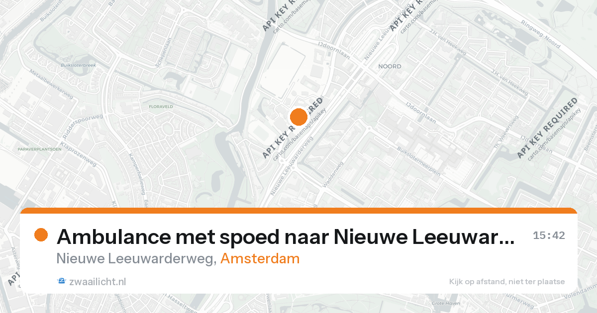 Ambulance met spoed naar Nieuwe Leeuwarderweg in Amsterdam — 26 aug 2026