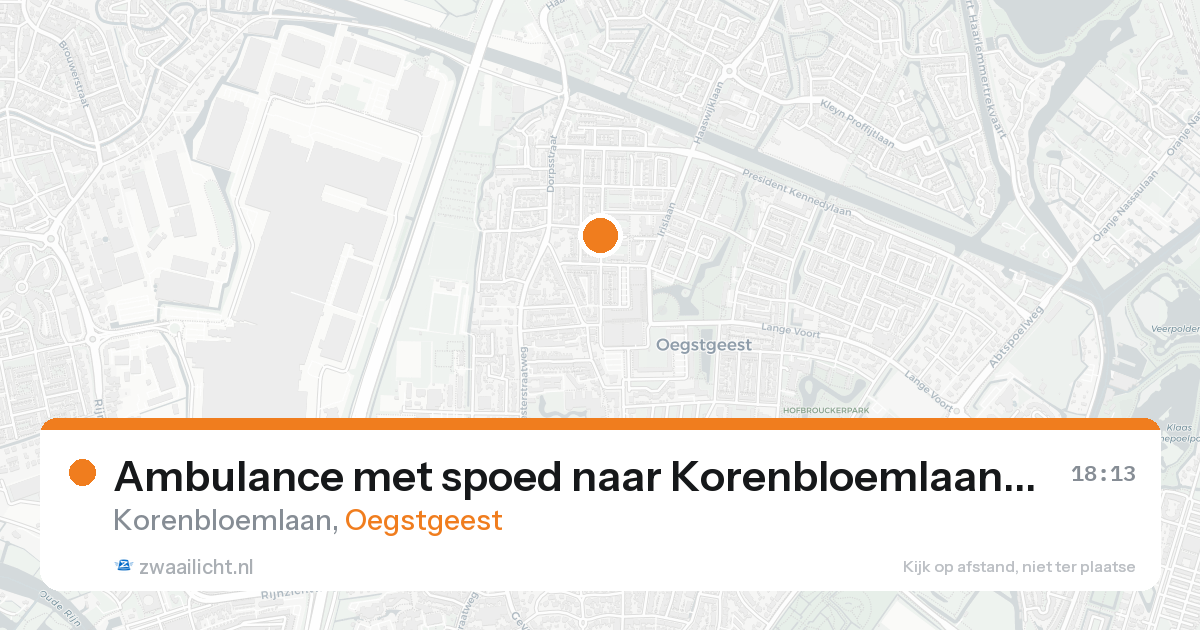 Ambulance met spoed naar Korenbloemlaan in Oegstgeest — 10 jun 2026
