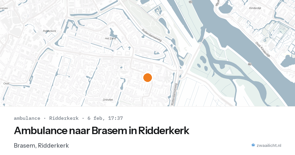 Ambulance naar Brasem in Ridderkerk — 6 feb 2026