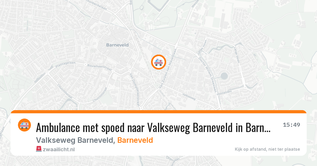 Ambulance met spoed naar Valkseweg Barneveld in Barneveld — 2 mrt 2026