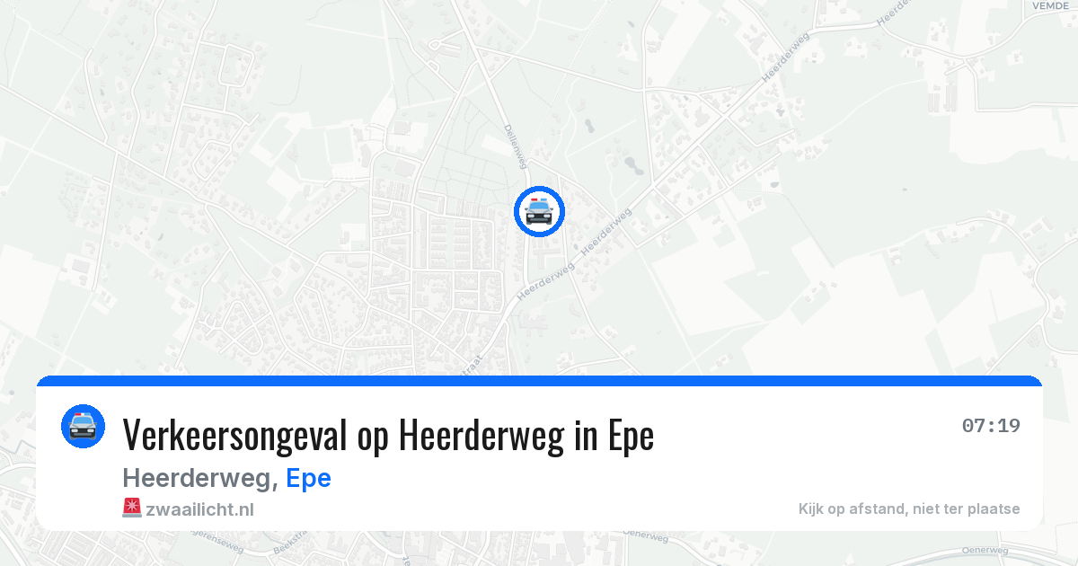 Verkeersongeval op Heerderweg in Epe — 7 jul 2026