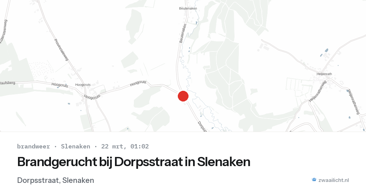 Brandgerucht bij Dorpsstraat in Slenaken — 22 mrt 2026