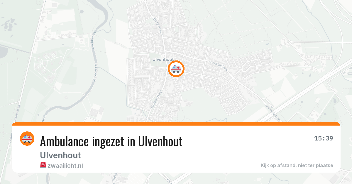 Ambulance ingezet in Ulvenhout — 10 aug 2026