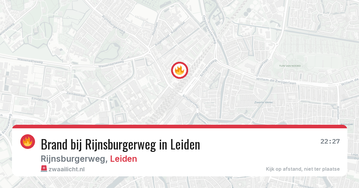 Brand bij Rijnsburgerweg in Leiden — 1 apr 2026