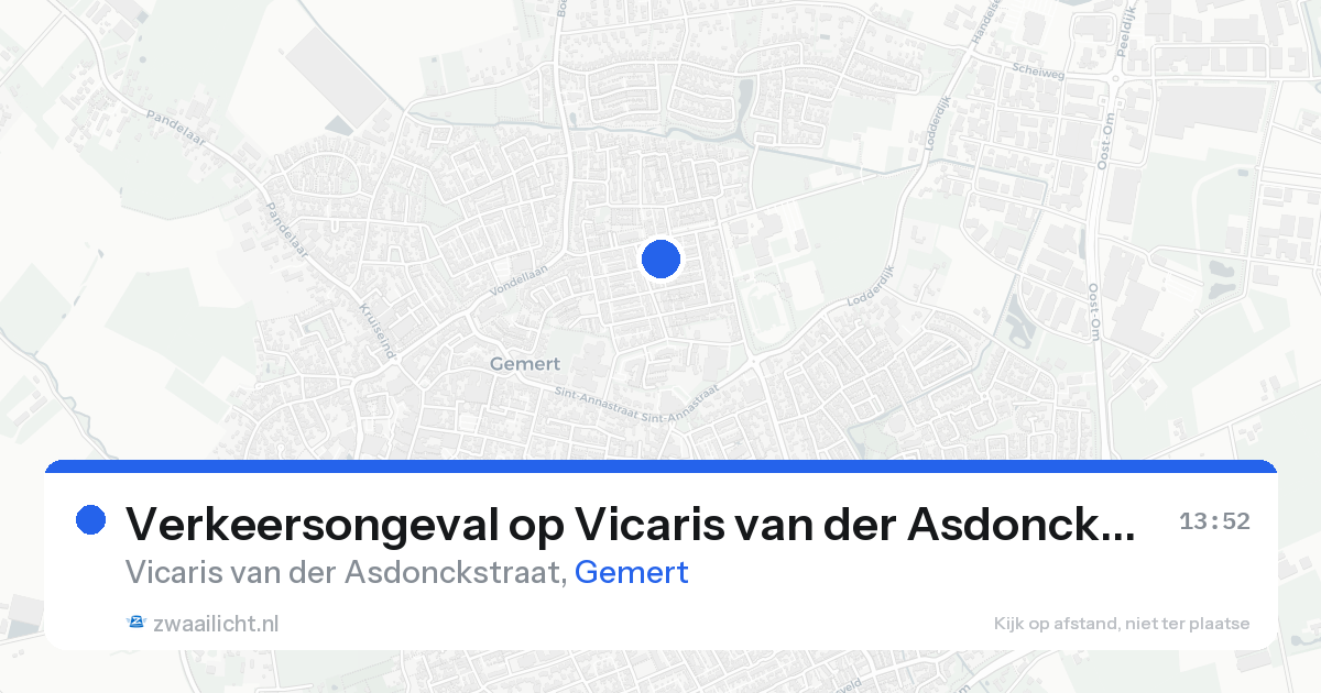 Verkeersongeval op Vicaris van der Asdonckstraat in Gemert — 21 aug 2026