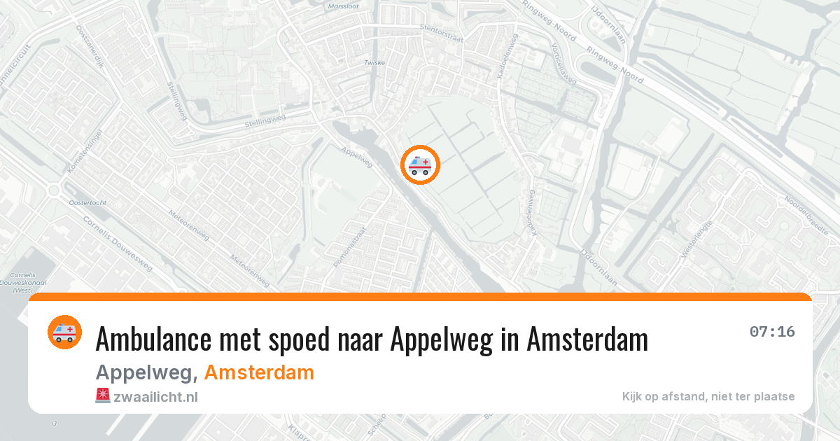 Ambulance met spoed naar Appelweg in Amsterdam — 12 mrt 2026